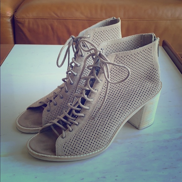 Dolce Vita Shoes - Dolce Vita lace-up open toe block heel booties